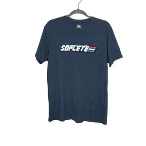 Soflete Large Mens Blue Strength Stamina Short Sleeve Crew Neck T Shirt